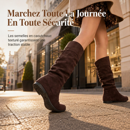 ⏳Liquidation totale⏳Bottes mi-mollet décontractées à lacets pour femmes