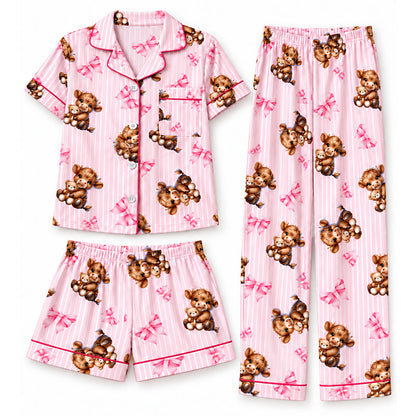 Ensemble de pyjama 3 pièces pour femme à motif vache Highland