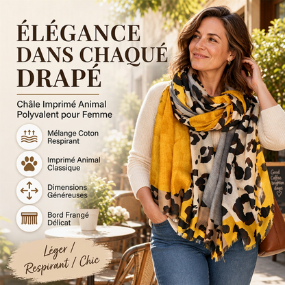 🔥 50% de réduction 🔥Foulard châle imprimé léopard polyvalent et léger