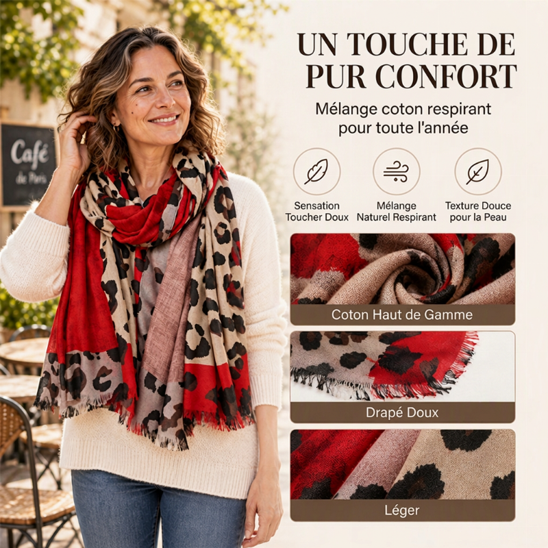 🔥 50% de réduction 🔥Foulard châle imprimé léopard polyvalent et léger