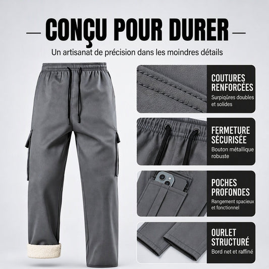 👜 -50 % sur toute la mode femme ! ✨Pantalon cargo chaud pour homme avec doublure en peluche