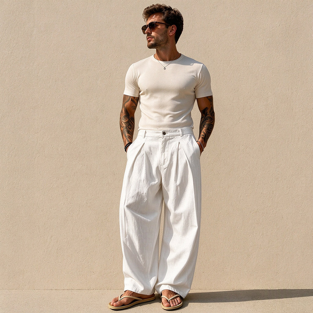 👜 -50 % sur toute la mode femme ! ✨Pantalon décontracté respirant à jambe large pour homme