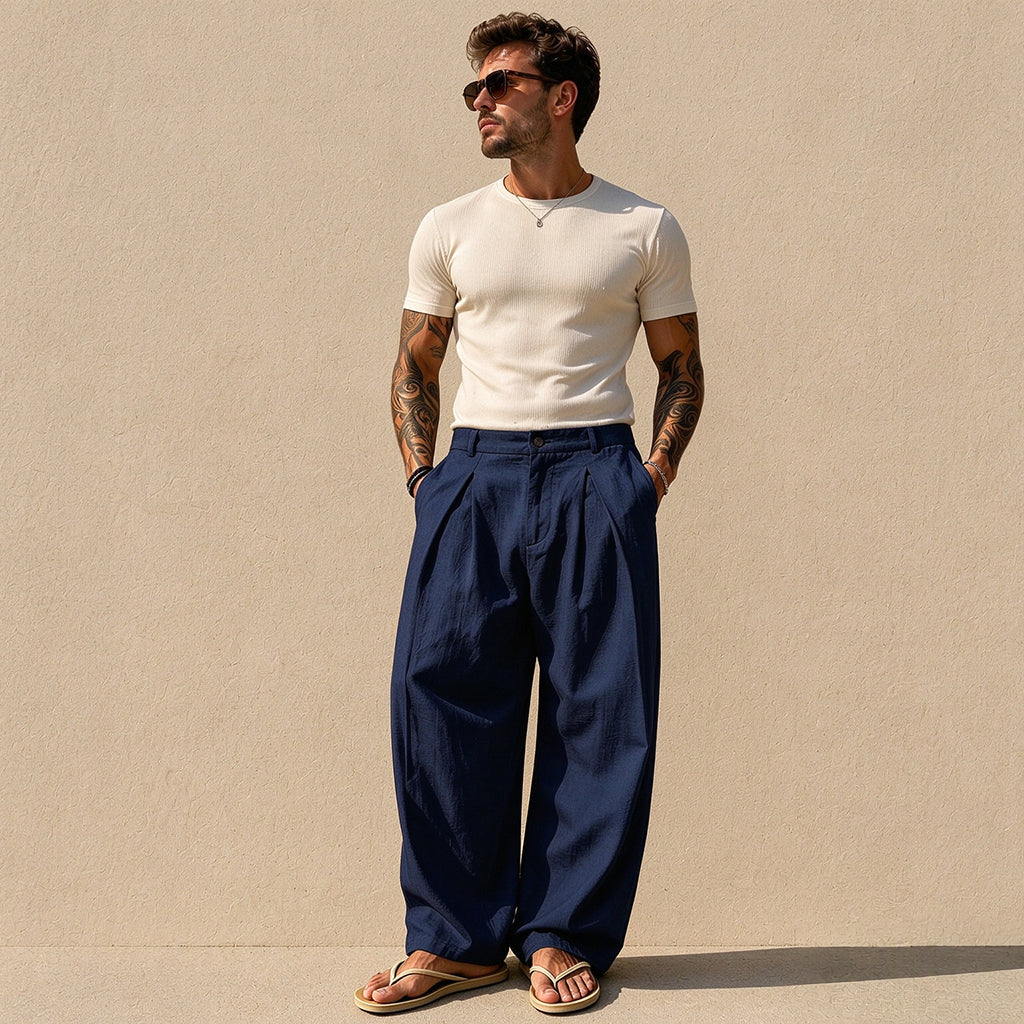 👜 -50 % sur toute la mode femme ! ✨Pantalon décontracté respirant à jambe large pour homme