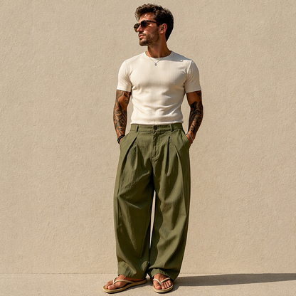 👜 -50 % sur toute la mode femme ! ✨Pantalon décontracté respirant à jambe large pour homme
