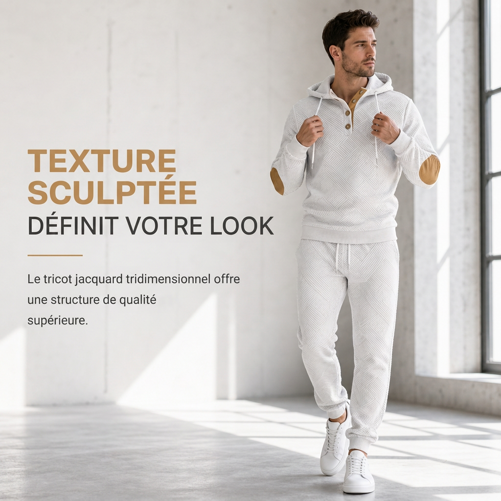 🍂 Ensemble homme 2 pièces avec sweat à capuche et pantalon – Style décontracté automne-hiver