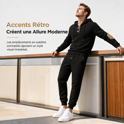 🍂 Ensemble homme 2 pièces avec sweat à capuche et pantalon – Style décontracté automne-hiver