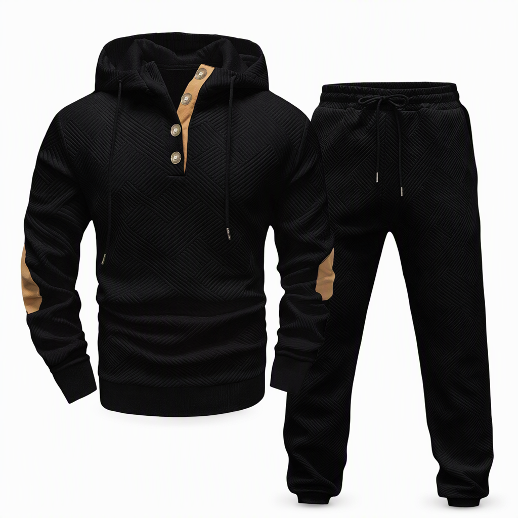 🍂 Ensemble homme 2 pièces avec sweat à capuche et pantalon – Style décontracté automne-hiver