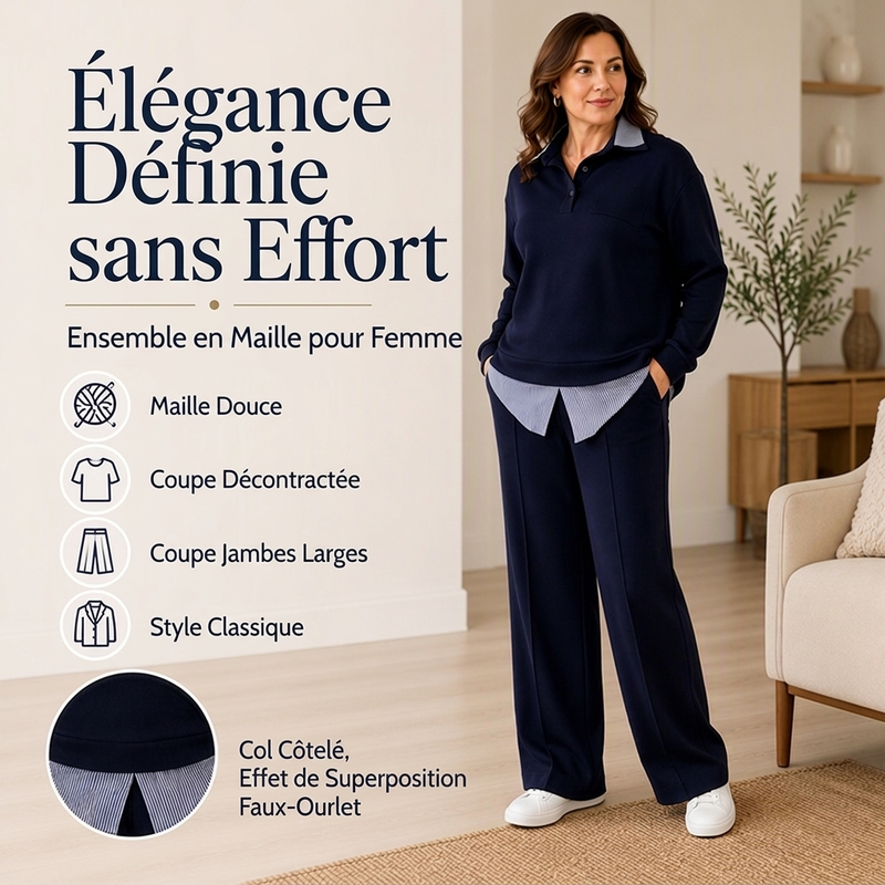 Ensemble femme sweat et pantalon à deux pièces fictives