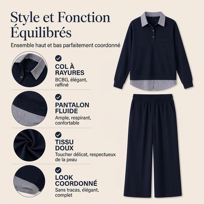 Ensemble femme sweat et pantalon à deux pièces fictives