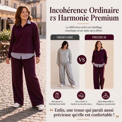 Ensemble femme sweat et pantalon à deux pièces fictives