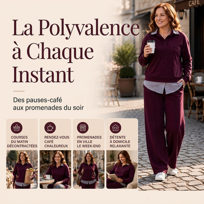 Ensemble femme sweat et pantalon à deux pièces fictives