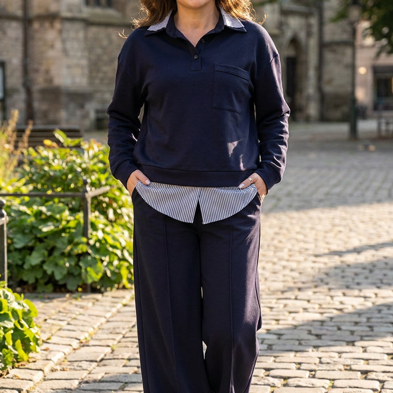 Ensemble femme sweat et pantalon à deux pièces fictives