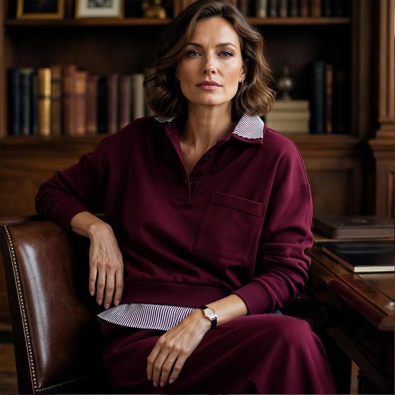 Ensemble femme sweat et pantalon à deux pièces fictives