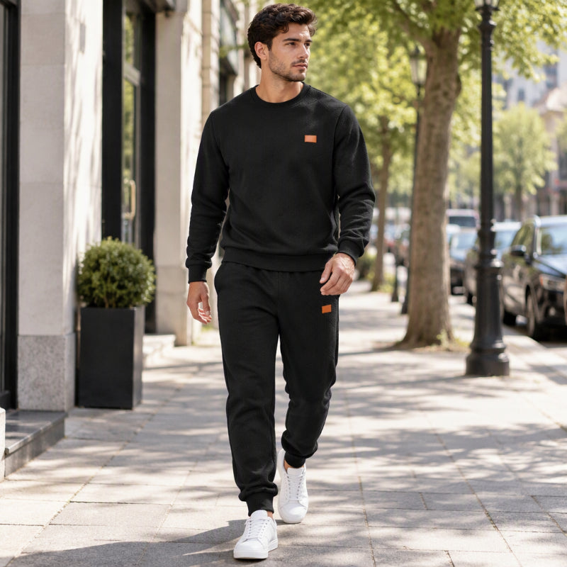 Ensemble de sport décontracté pour hommes en jacquard texturé
