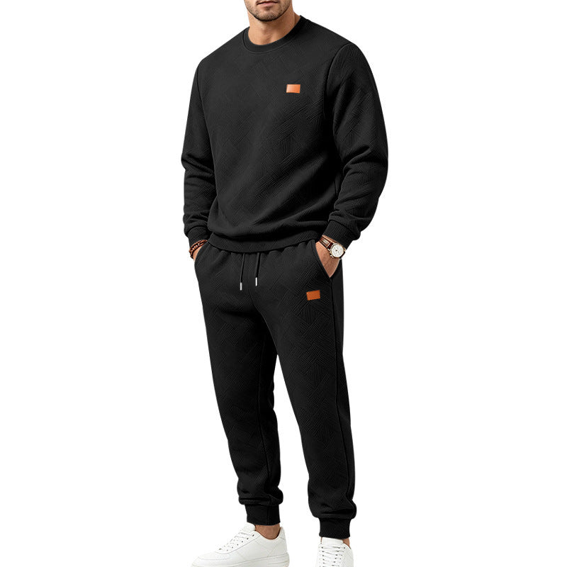 Ensemble de sport décontracté pour hommes en jacquard texturé
