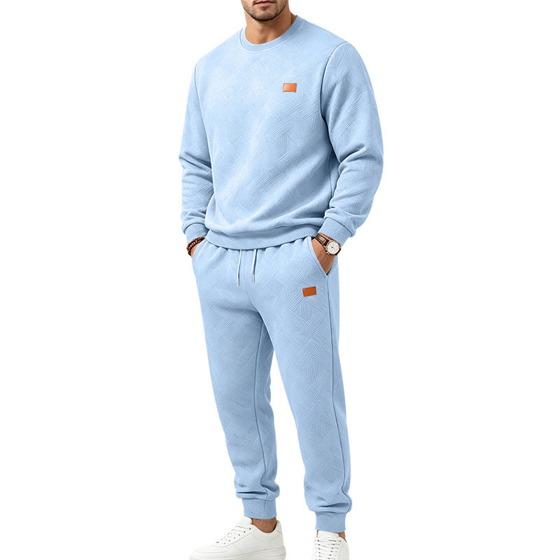 Ensemble de sport décontracté pour hommes en jacquard texturé