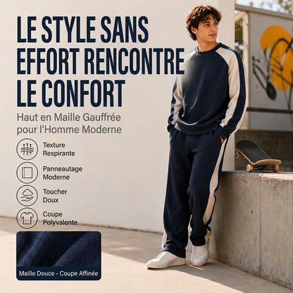 ⏳Liquidation totale⏳Sweat-shirt ample à blocs de couleurs pour hommes