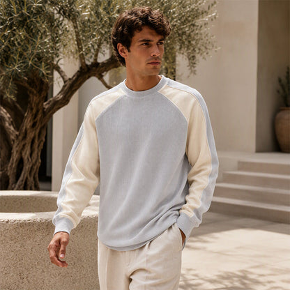 ⏳Liquidation totale⏳Sweat-shirt ample à blocs de couleurs pour hommes