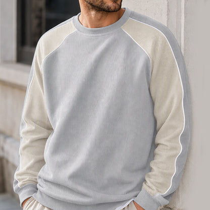 ⏳Liquidation totale⏳Sweat-shirt ample à blocs de couleurs pour hommes