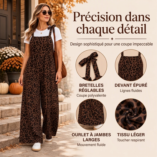 📢📢50 % DE RÉDUCTION !! ⏰& Livraison gratuite✈Combinaison à larges jambes pour femme à imprimé léopard