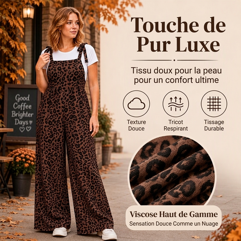 📢📢50 % DE RÉDUCTION !! ⏰& Livraison gratuite✈Combinaison à larges jambes pour femme à imprimé léopard
