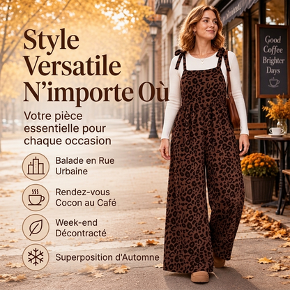 📢📢50 % DE RÉDUCTION !! ⏰& Livraison gratuite✈Combinaison à larges jambes pour femme à imprimé léopard