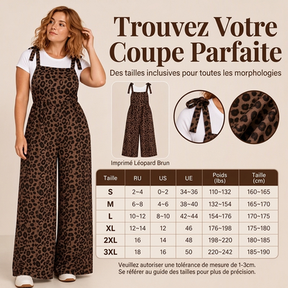 📢📢50 % DE RÉDUCTION !! ⏰& Livraison gratuite✈Combinaison à larges jambes pour femme à imprimé léopard