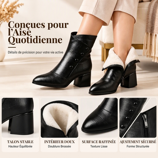 ✨ Bottines femme en cuir PU souple : faciles à porter au quotidien 👢
