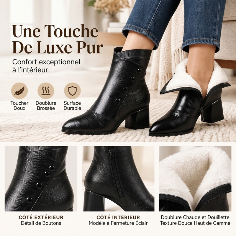 ✨ Bottines femme en cuir PU souple : faciles à porter au quotidien 👢