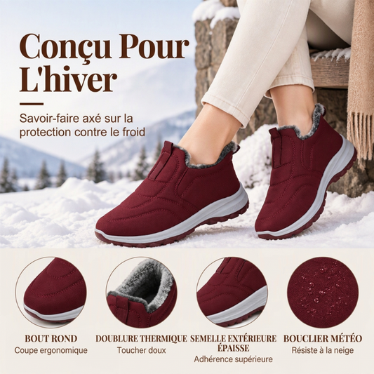 Chaussures d'hiver unisexes chaudes et antidérapantes, à enfiler