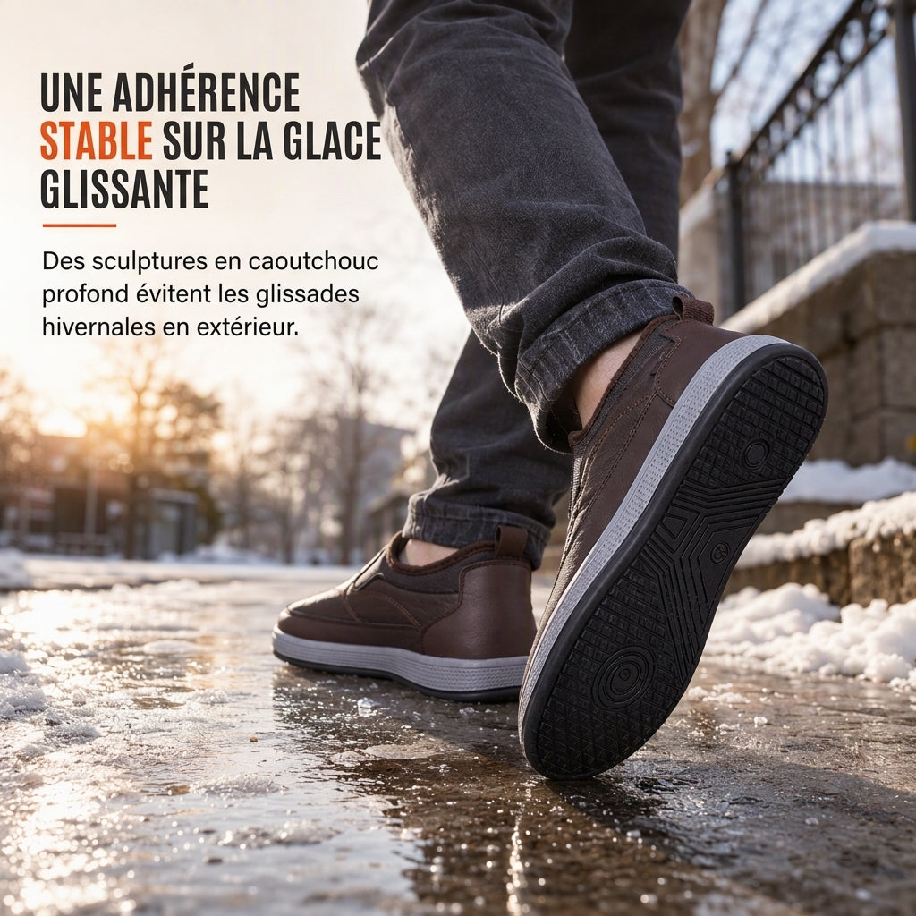 Chaussures hommes d'hiver chaudes et épaisses à enfiler