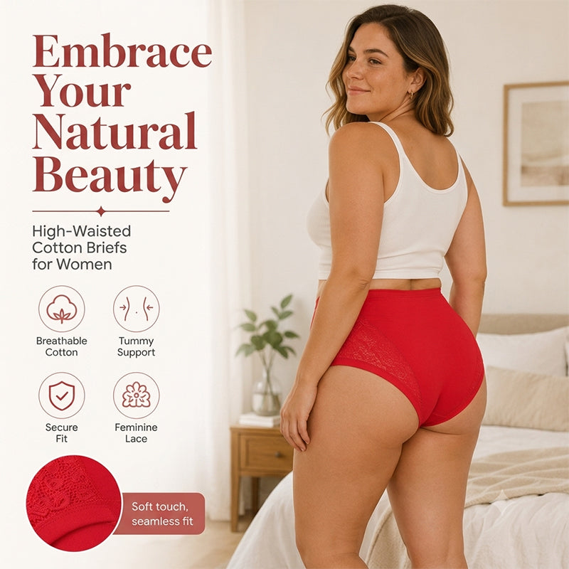 💕 Culotte taille haute en coton résistante aux fuites grande taille | Confort toute la journée