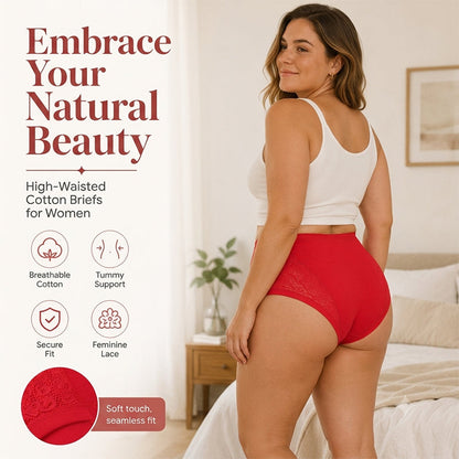 💕 Culotte taille haute en coton résistante aux fuites grande taille | Confort toute la journée