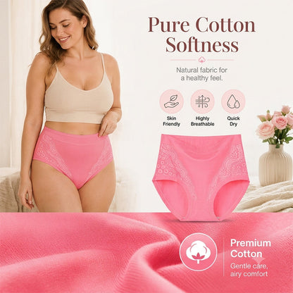 💕 Culotte taille haute en coton résistante aux fuites grande taille | Confort toute la journée