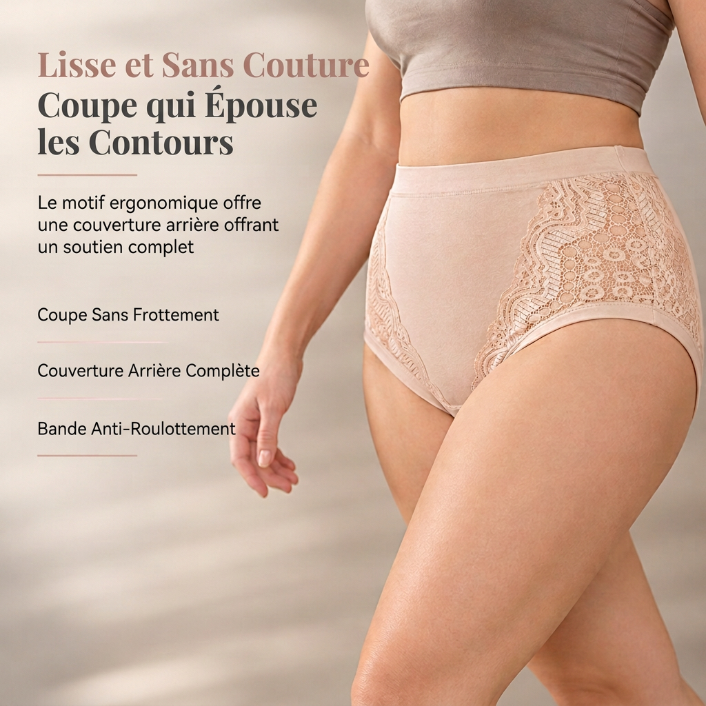 🩲Culotte taille haute grande taille pour femme en coton élastique, pour femme d'âge mûr et senior