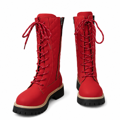 Bottes femmes à plateforme et bout rond pour mollets, chaussures à semelle épaisse en grandes tailles pour l'automne