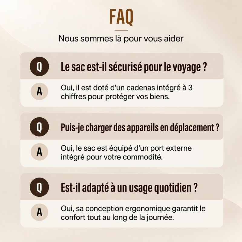 Sac bandoulière anti-vol avec port de charge USB pour hommes