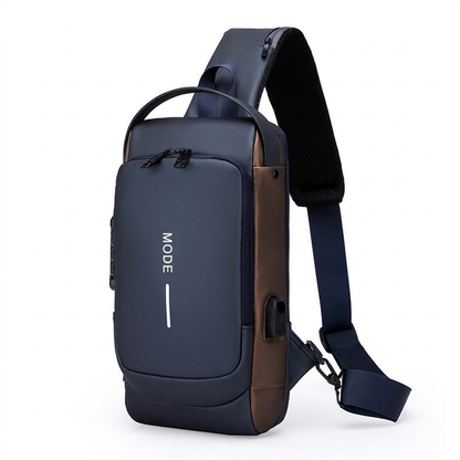 Sac bandoulière anti-vol avec port de charge USB pour hommes