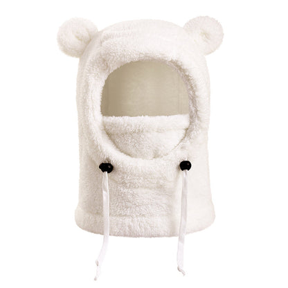 Balaclava doudou et chaude pour enfants avec d'adorables oreilles d'ours