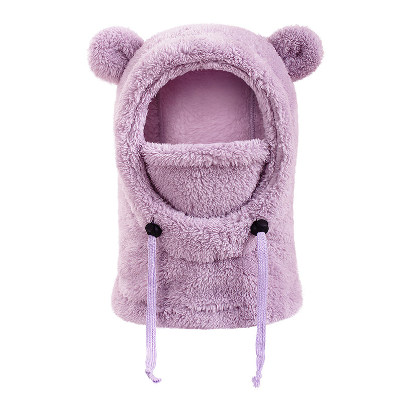 Balaclava doudou et chaude pour enfants avec d'adorables oreilles d'ours