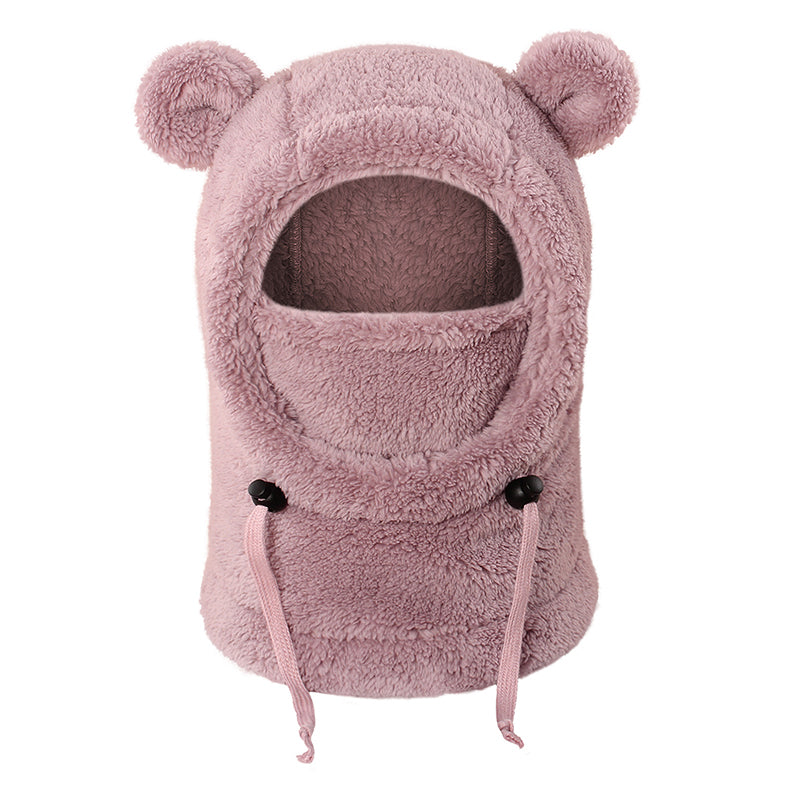 Balaclava doudou et chaude pour enfants avec d'adorables oreilles d'ours