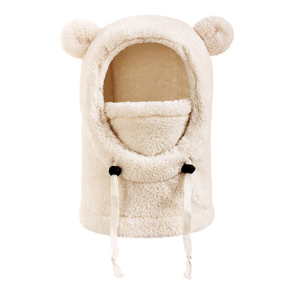 Balaclava doudou et chaude pour enfants avec d'adorables oreilles d'ours