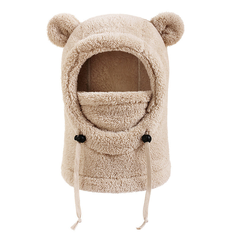Balaclava doudou et chaude pour enfants avec d'adorables oreilles d'ours