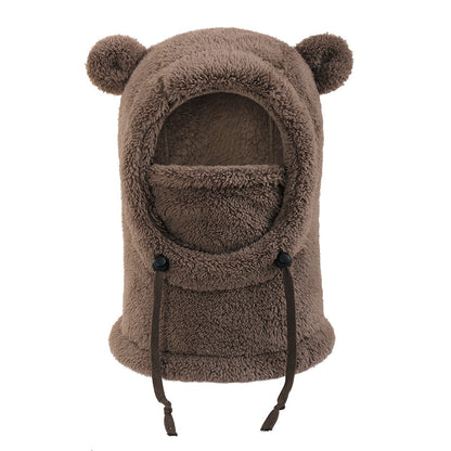 Balaclava doudou et chaude pour enfants avec d'adorables oreilles d'ours