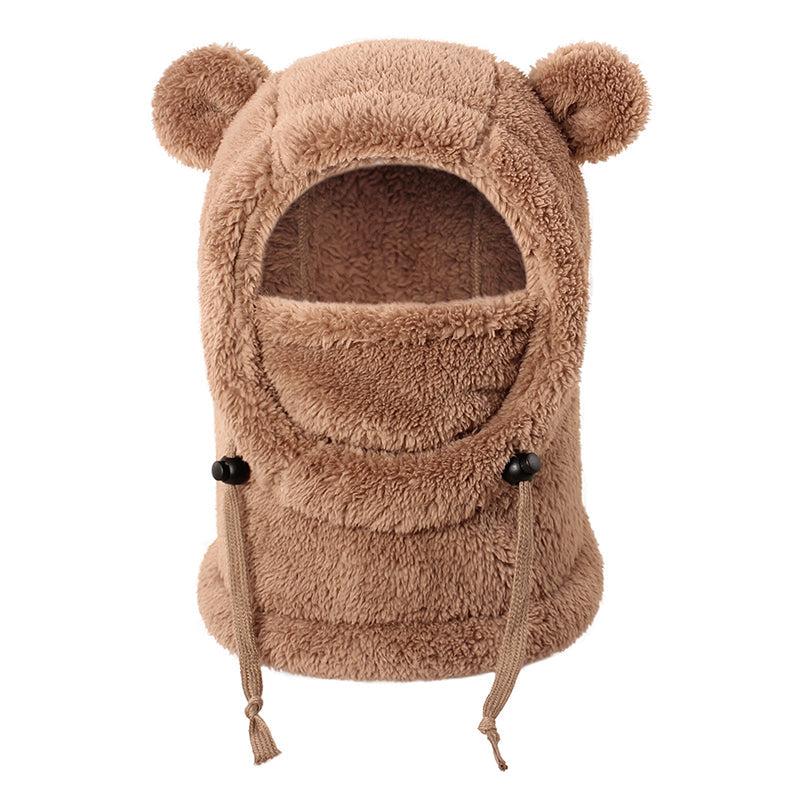Balaclava doudou et chaude pour enfants avec d'adorables oreilles d'ours