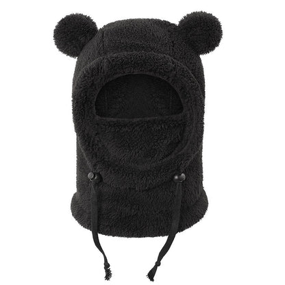 Balaclava doudou et chaude pour enfants avec d'adorables oreilles d'ours
