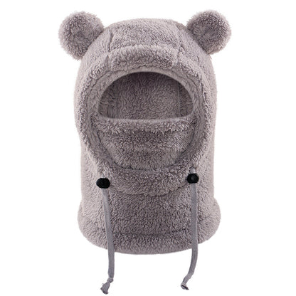 Balaclava doudou et chaude pour enfants avec d'adorables oreilles d'ours