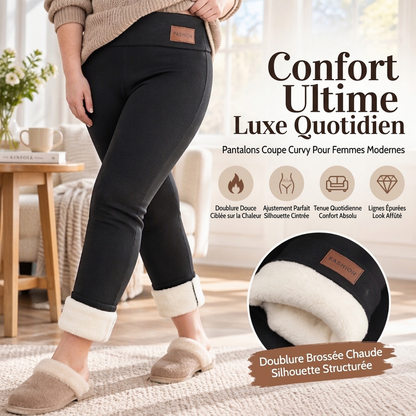 💖Legging Thermique Femme Taille Haute Doublure Peluche