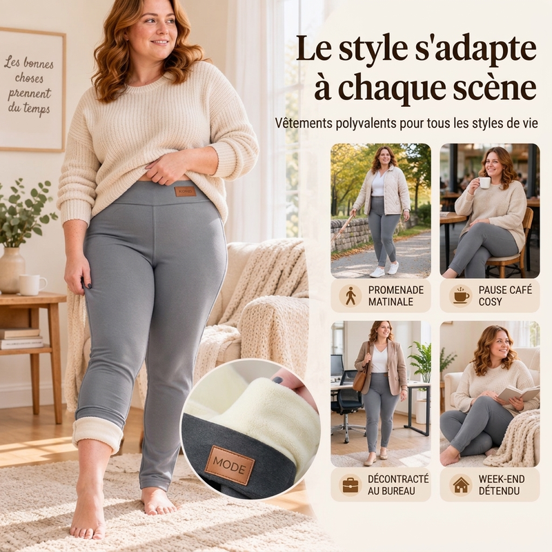 💖Legging Thermique Femme Taille Haute Doublure Peluche