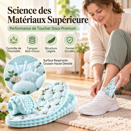 Semelles respirantes anti-odeurs à la camélia